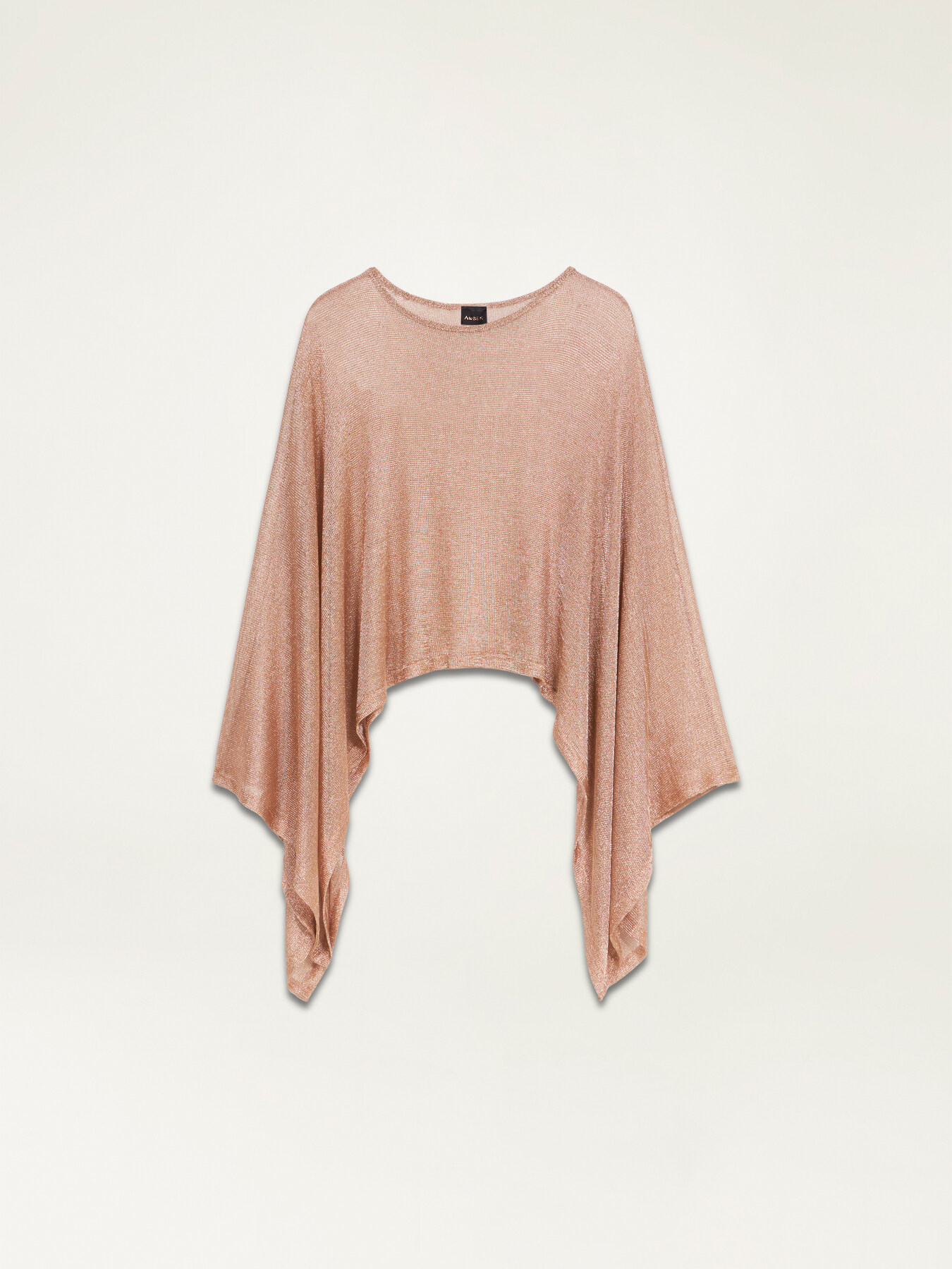 Bol&eacute;ro style poncho en maille m&eacute;tallique image number 1