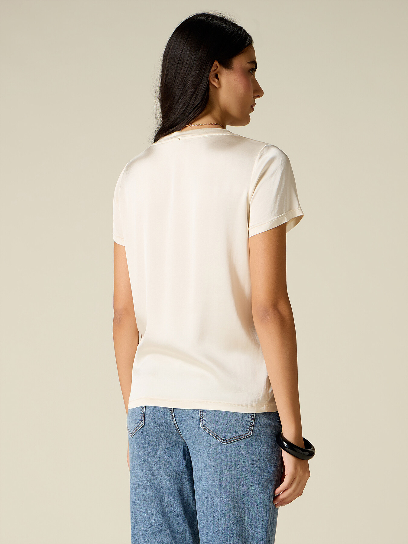 Blouse en satin m&eacute;lang&eacute; viscose image number 1