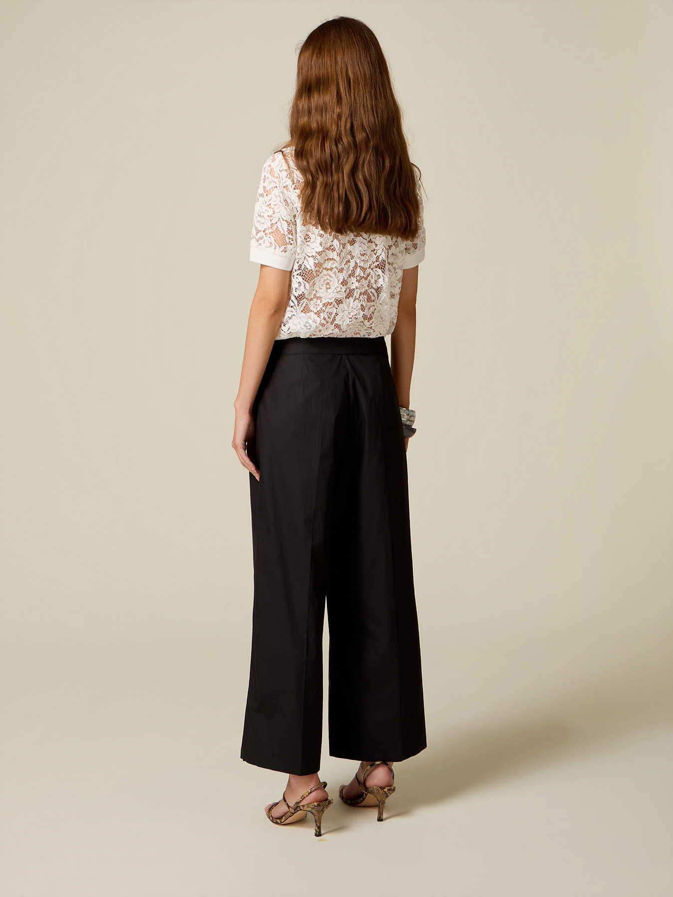 Palazzo pants in poplin image number 1