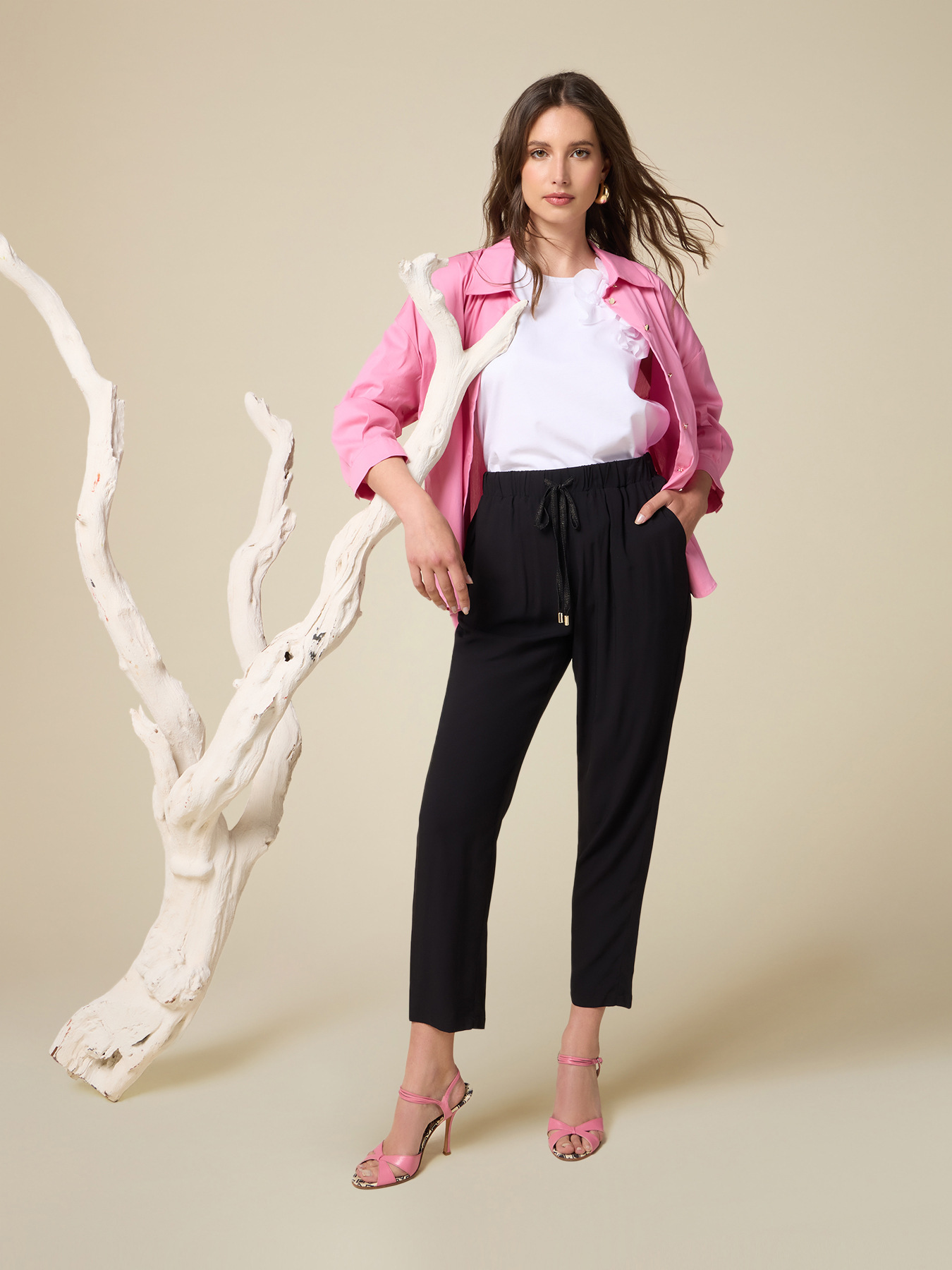 Pantaloni jogger din viscoză image number 0