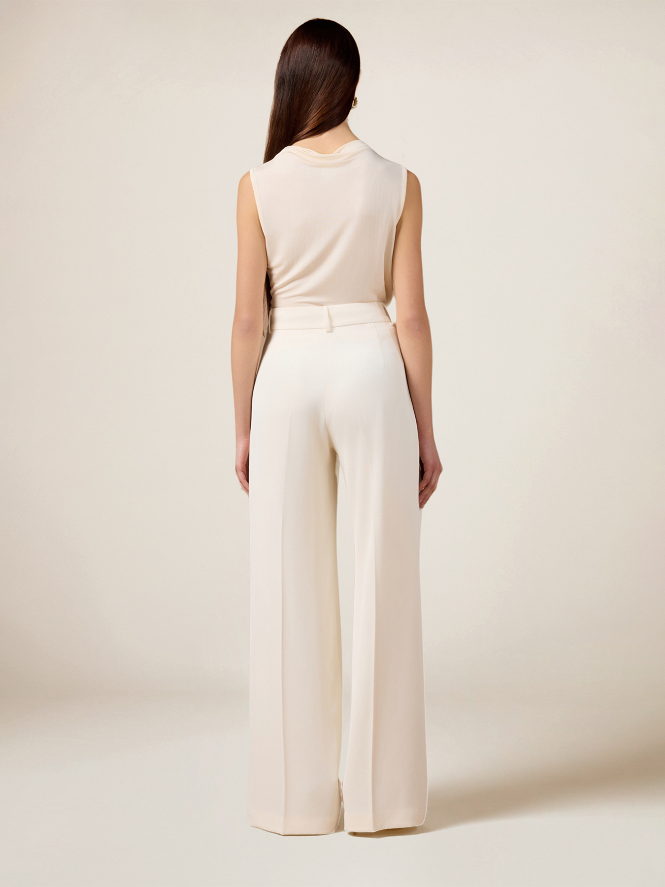 Pantalones palazzo de tejido crep&eacute; image number 2