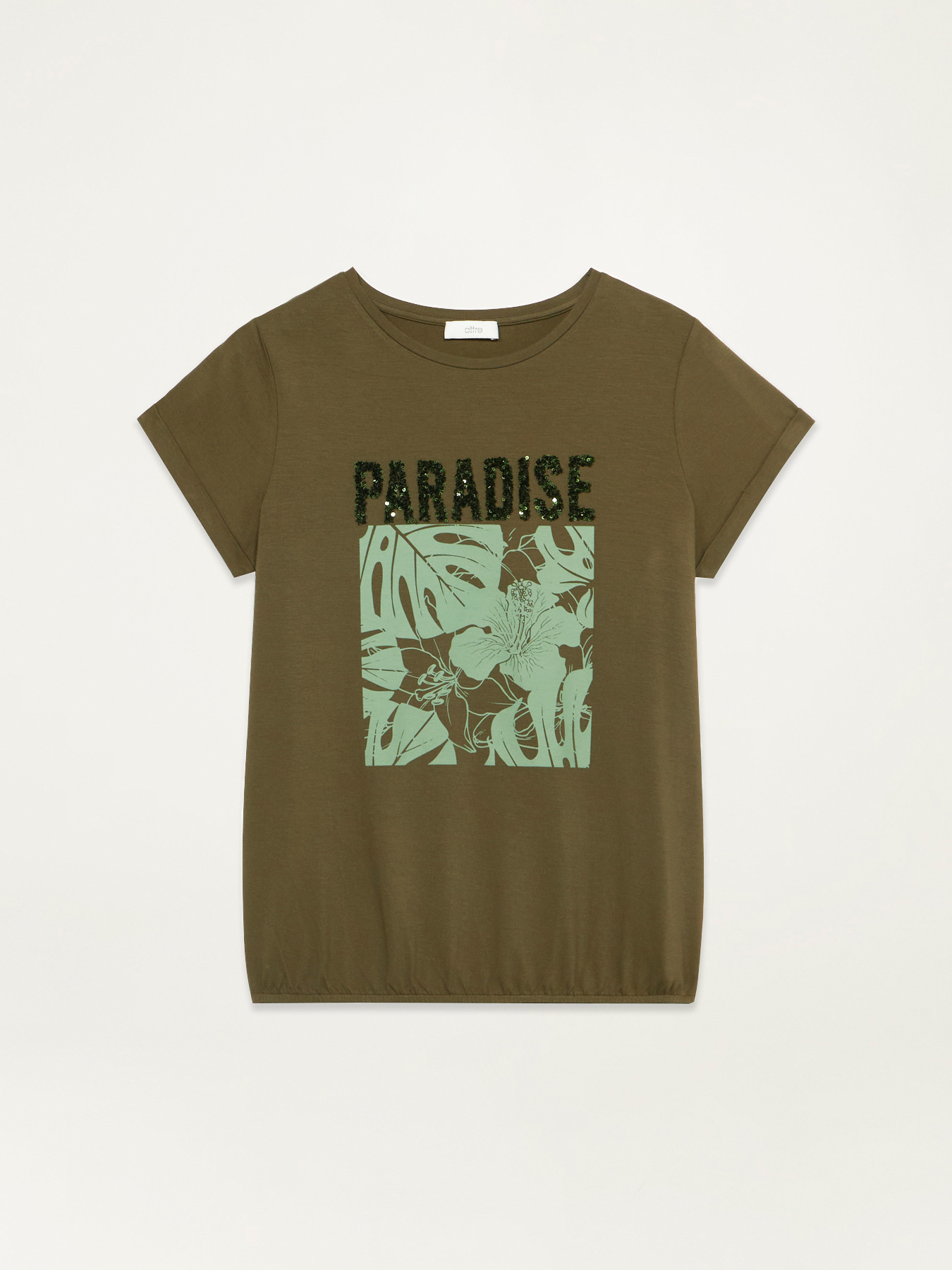 T-Shirt mit Aufdruck und Pailletten image number 3