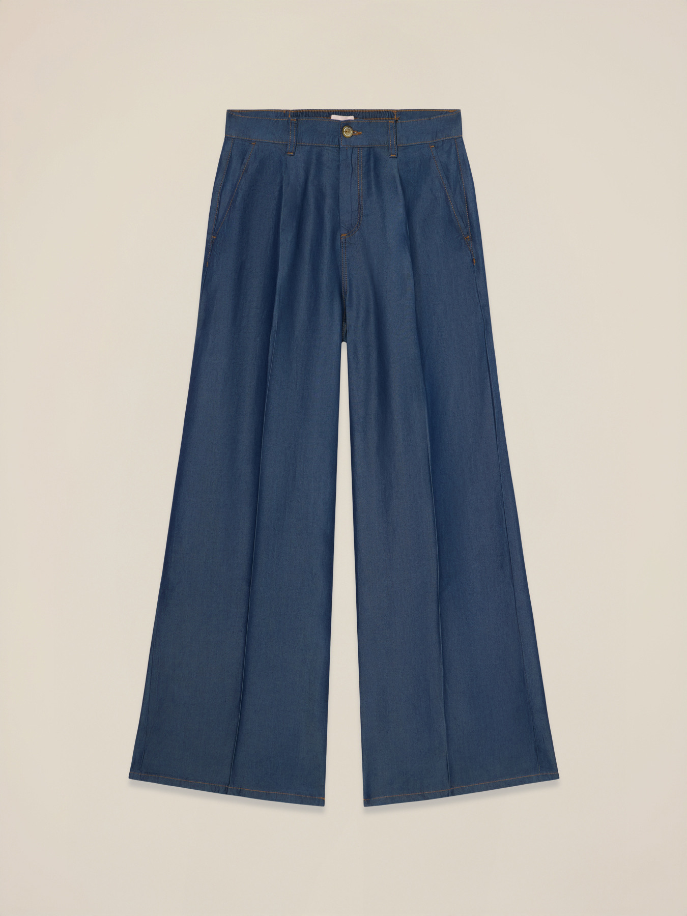 Pantaloni palazzo in tencel image number 4