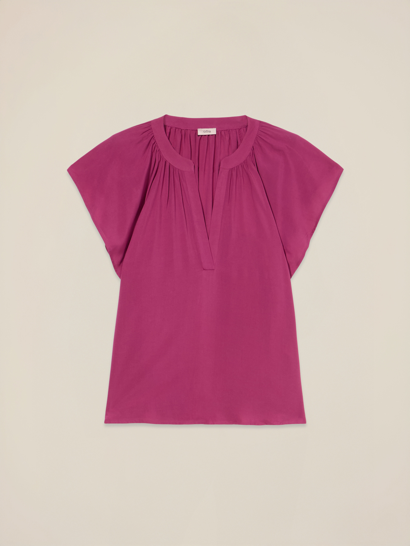 Blusa de manga corta de viscosa image number 3