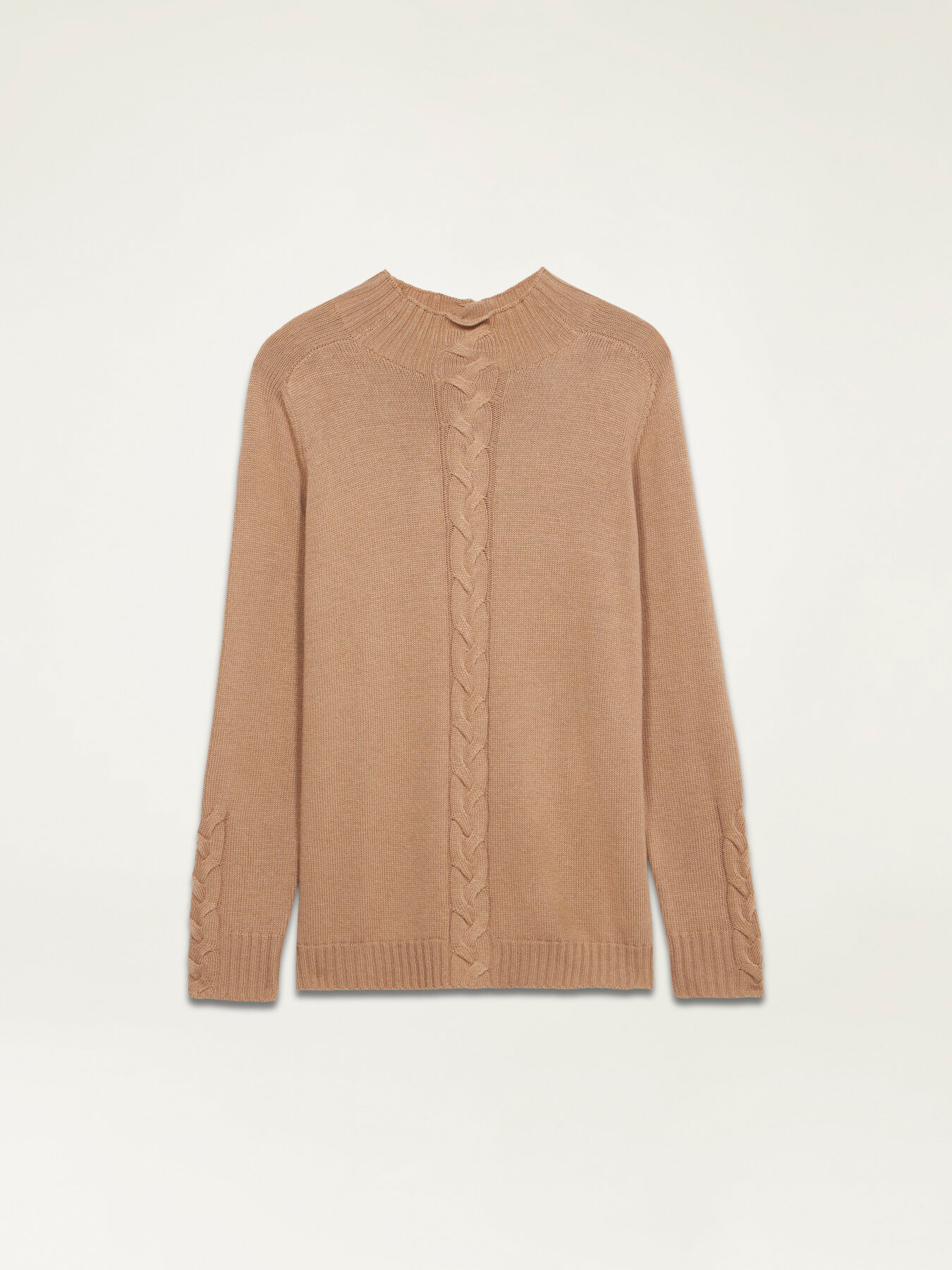 Rollkragenpullover aus Kaschmirgemisch mit Zopf image number 3
