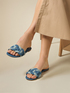 Flat sandals with denim braid image number 0