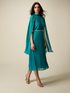 Pleated dress with jewel belt image number 0