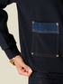 Pull avec zip, capuche et d&eacute;tails en denim image number 2
