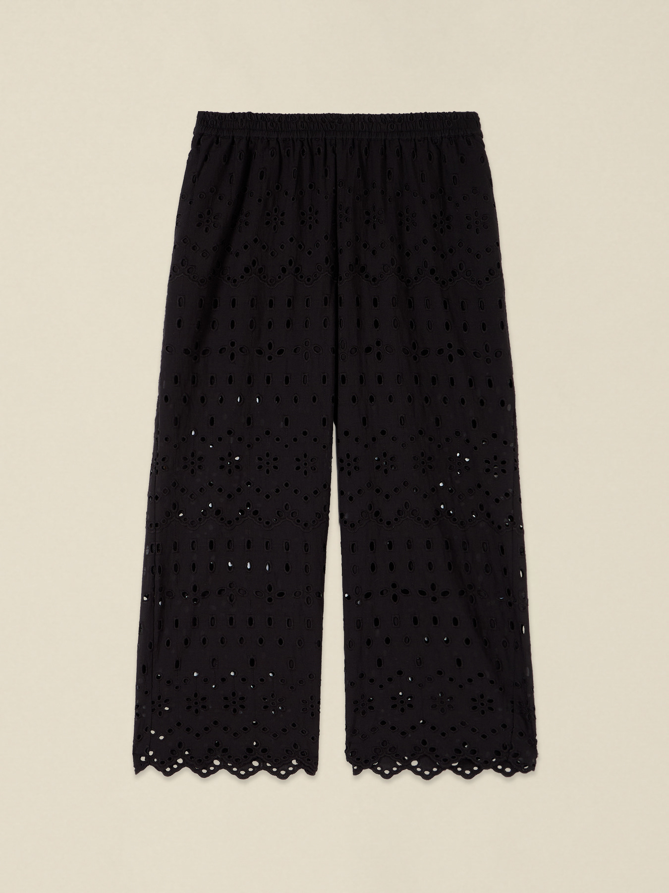Pantaloni cropped in pizzo sangallo image number 4