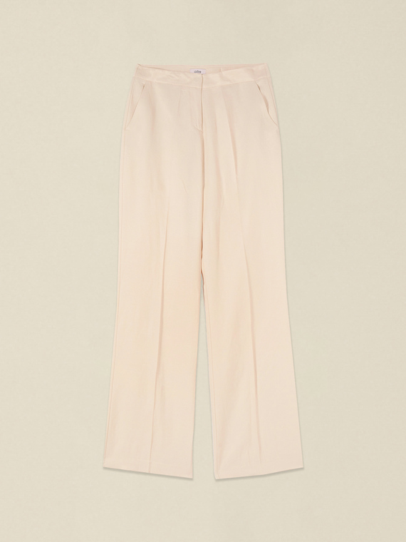 Pantaloni wide leg misto lino