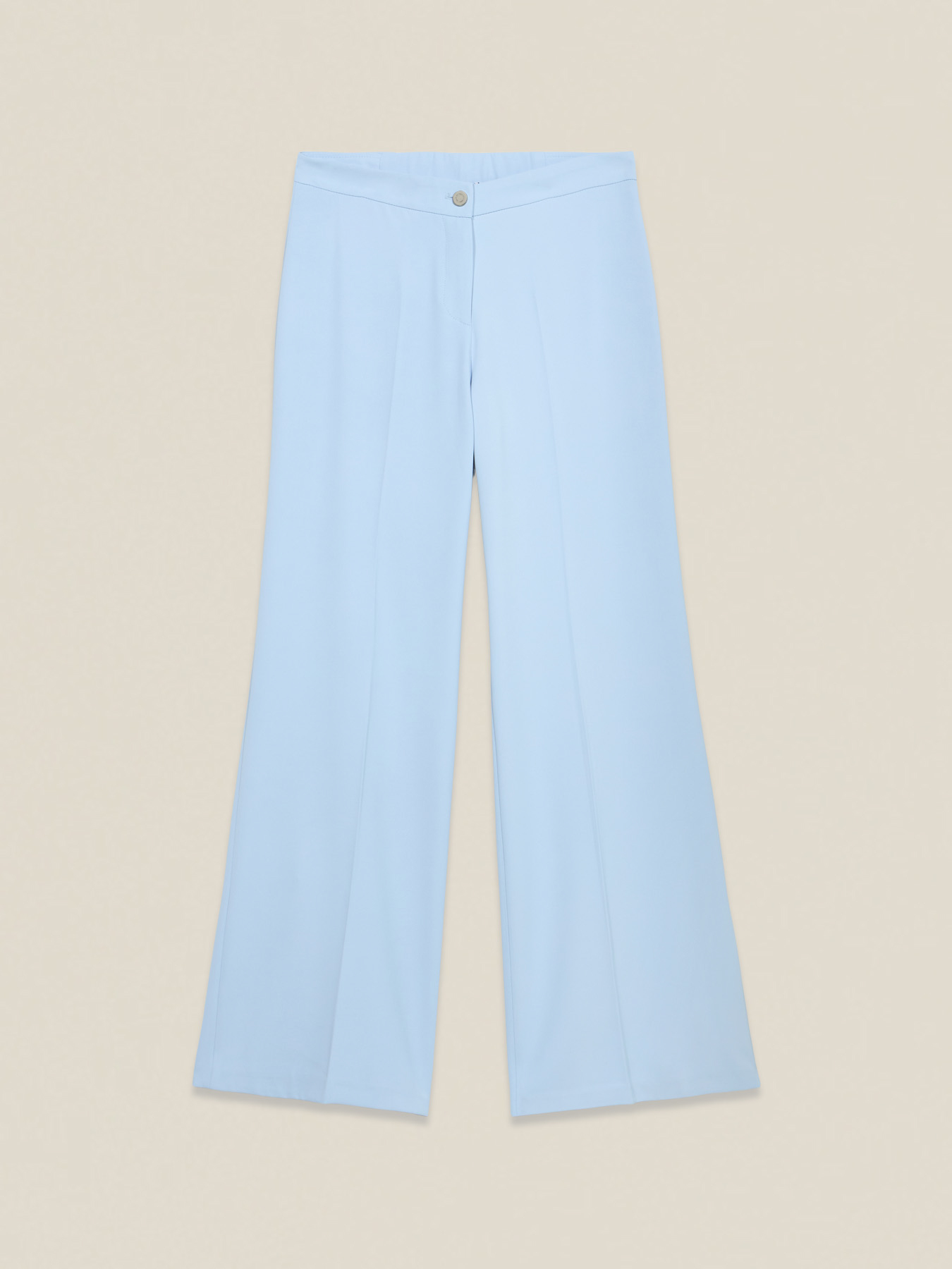 Wide-leg palazzo pants in crepe fabric image number 4