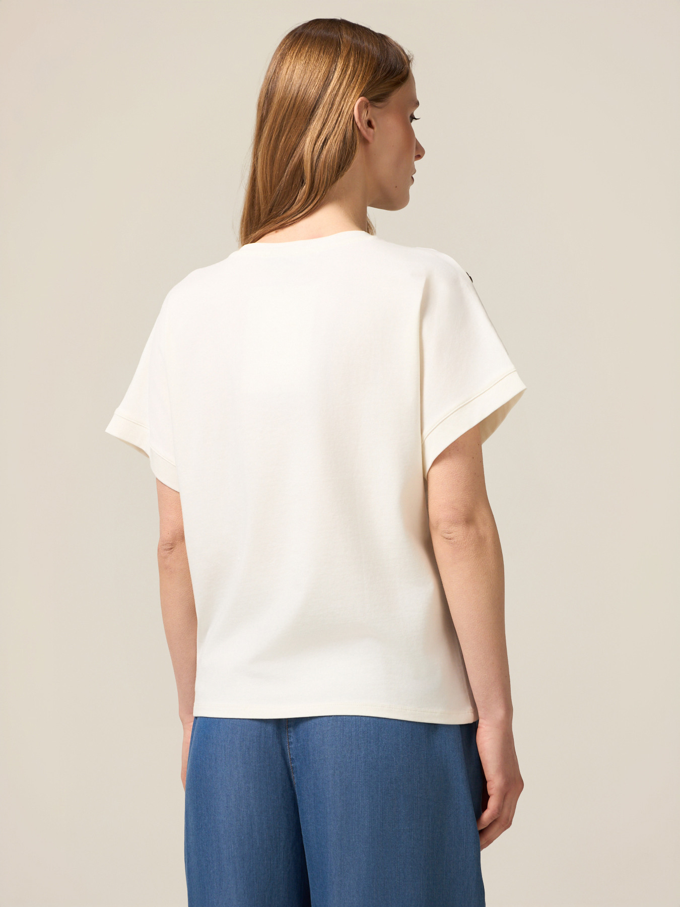 Tricou din jerseu cu paiete image number 1