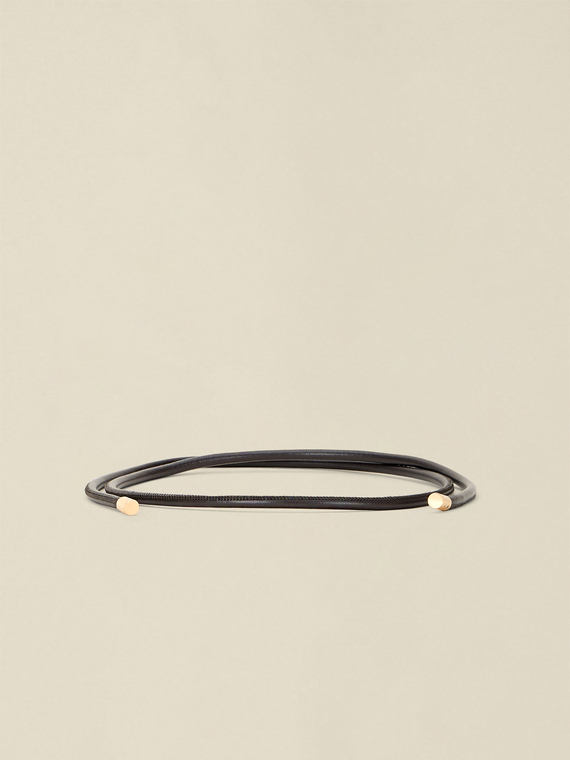 Tubular genuine leather belt