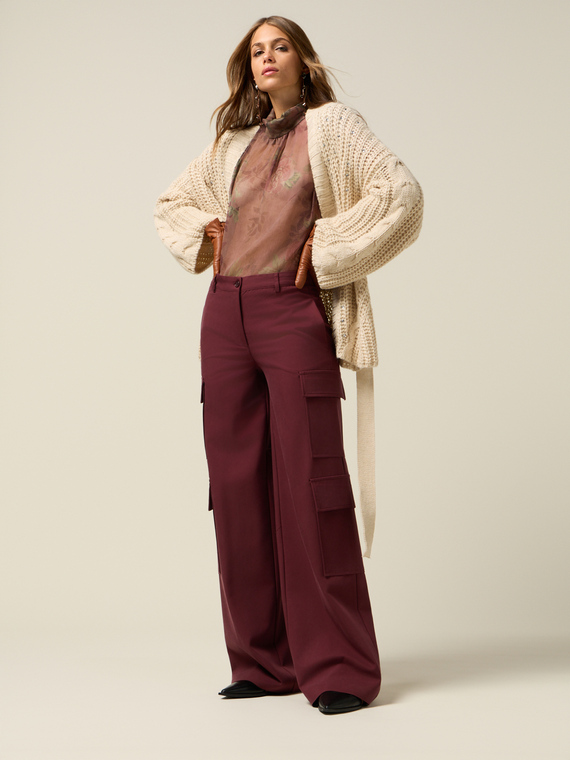 Viscose blend cargo pants