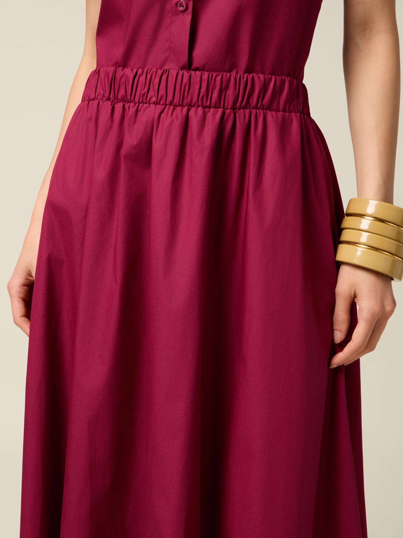 Fustă midi din poplin image number 2