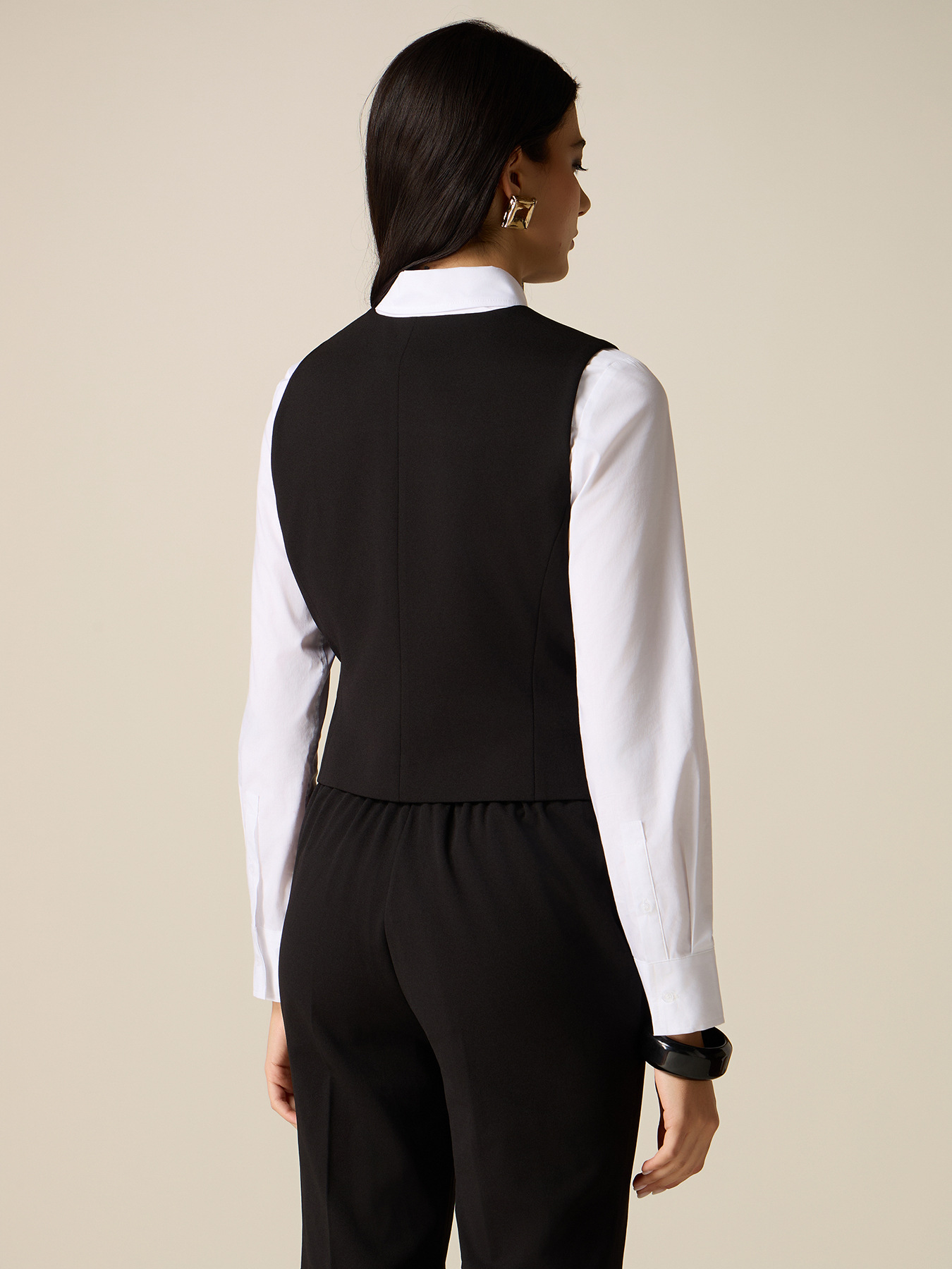 Crepe fabric vest image number 1