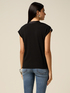 T-shirt bimaterica con scollo a V image number 1