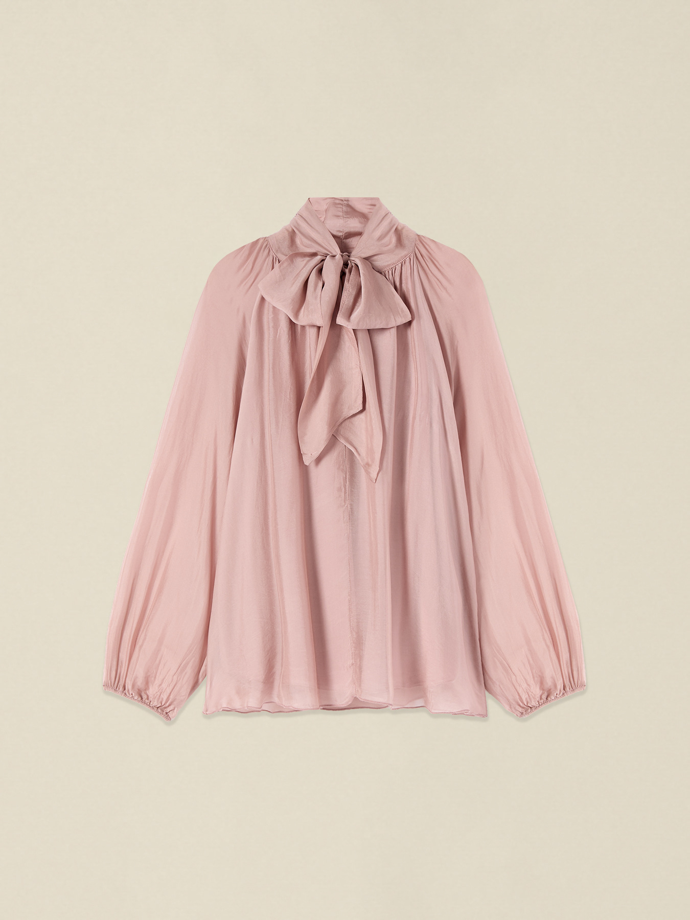 Bluse aus Seiden-Voile-Mix mit Schleife image number 3