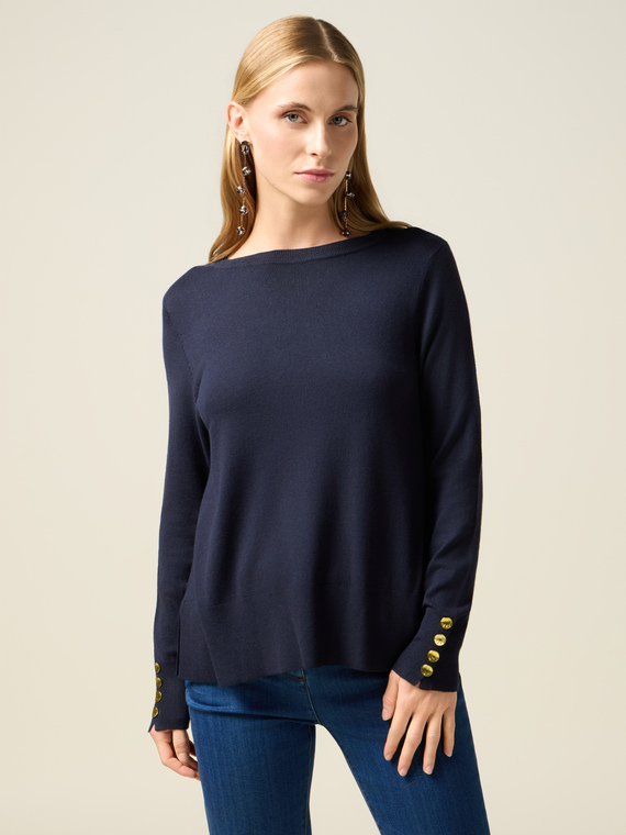 Sweater with decorative buttons