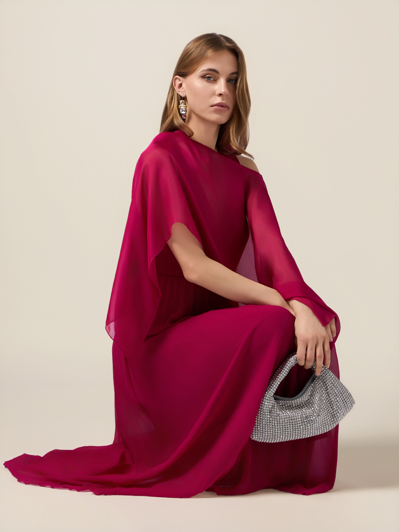 Langes Plissee-Kleid mit R&uuml;schen image number 3