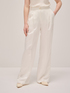 Pantaloni wide leg misto lino image number 3