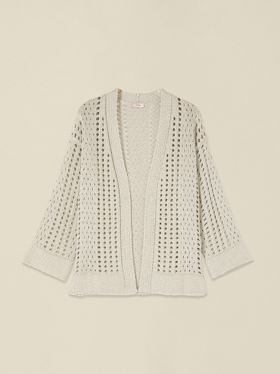 Cardigan court lurex ajour&eacute;