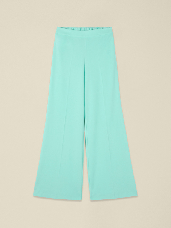 Wide-leg palazzo pants in crepe fabric