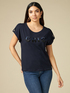 T-shirt with jewel lettering embroidery image number 0