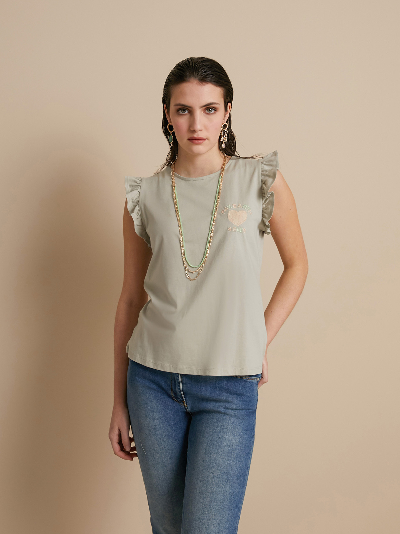 Top en coton avec broderie image number 2