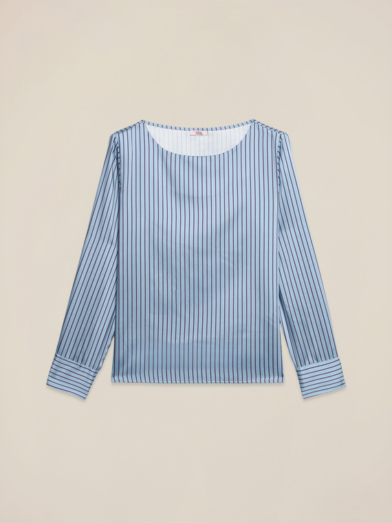 Striped satin blouse