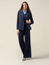 Wide-leg palazzo pants in crepe fabric image number 0