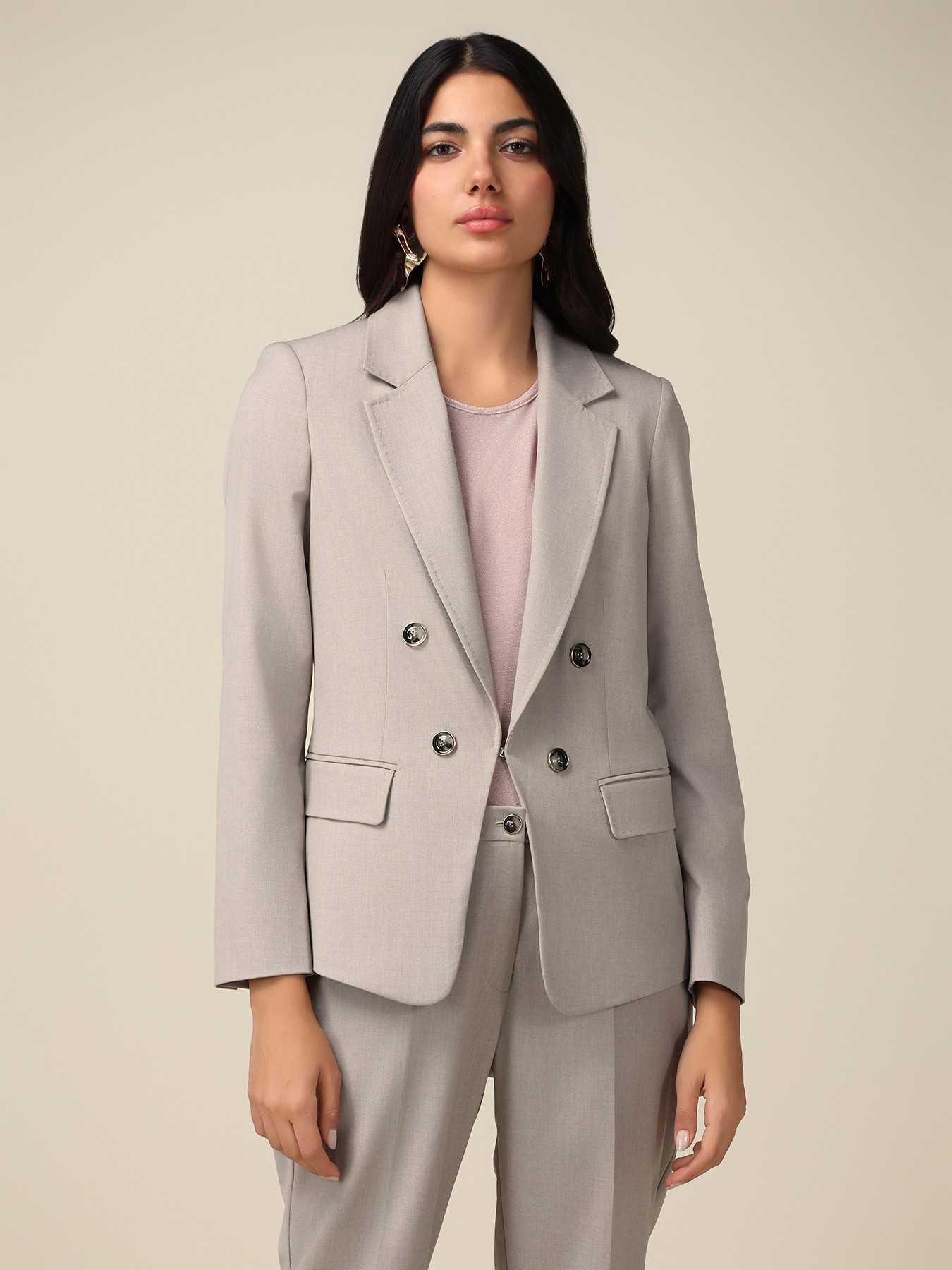 Blazer con pespuntes de tipo sastre image number 0