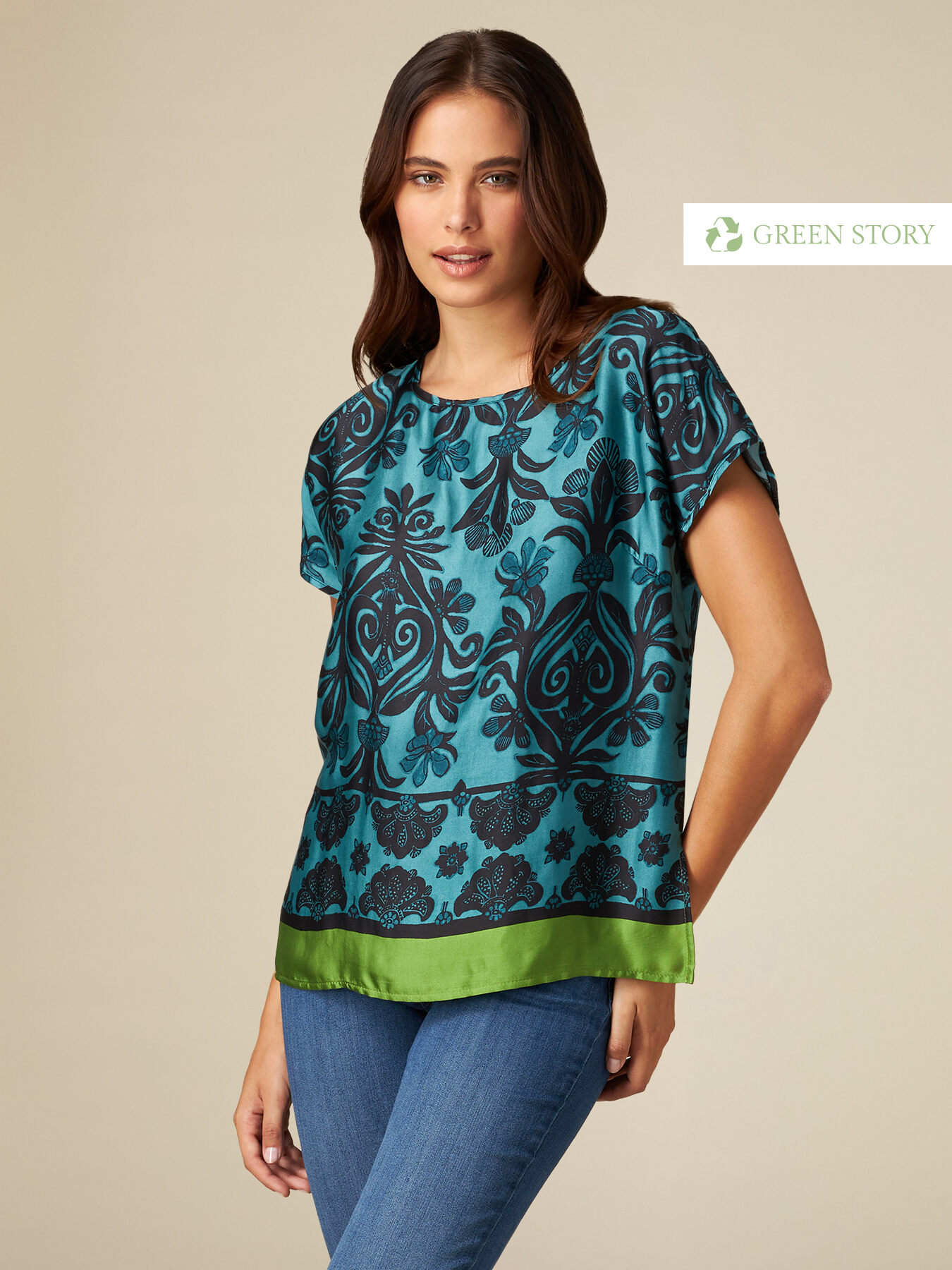 Blusa in raso di viscosa eco-friendly image number 0