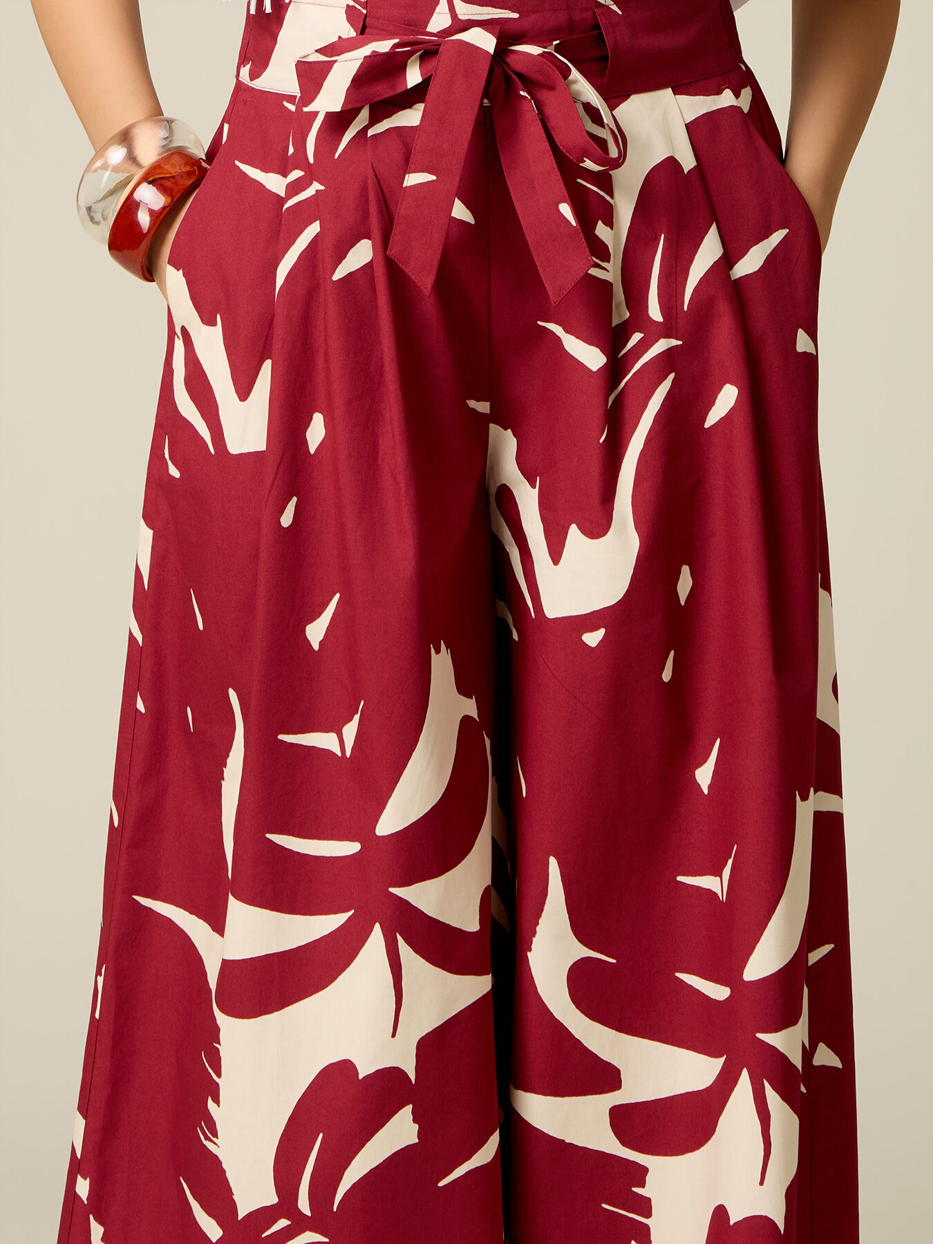 Patterned poplin culottes image number 2