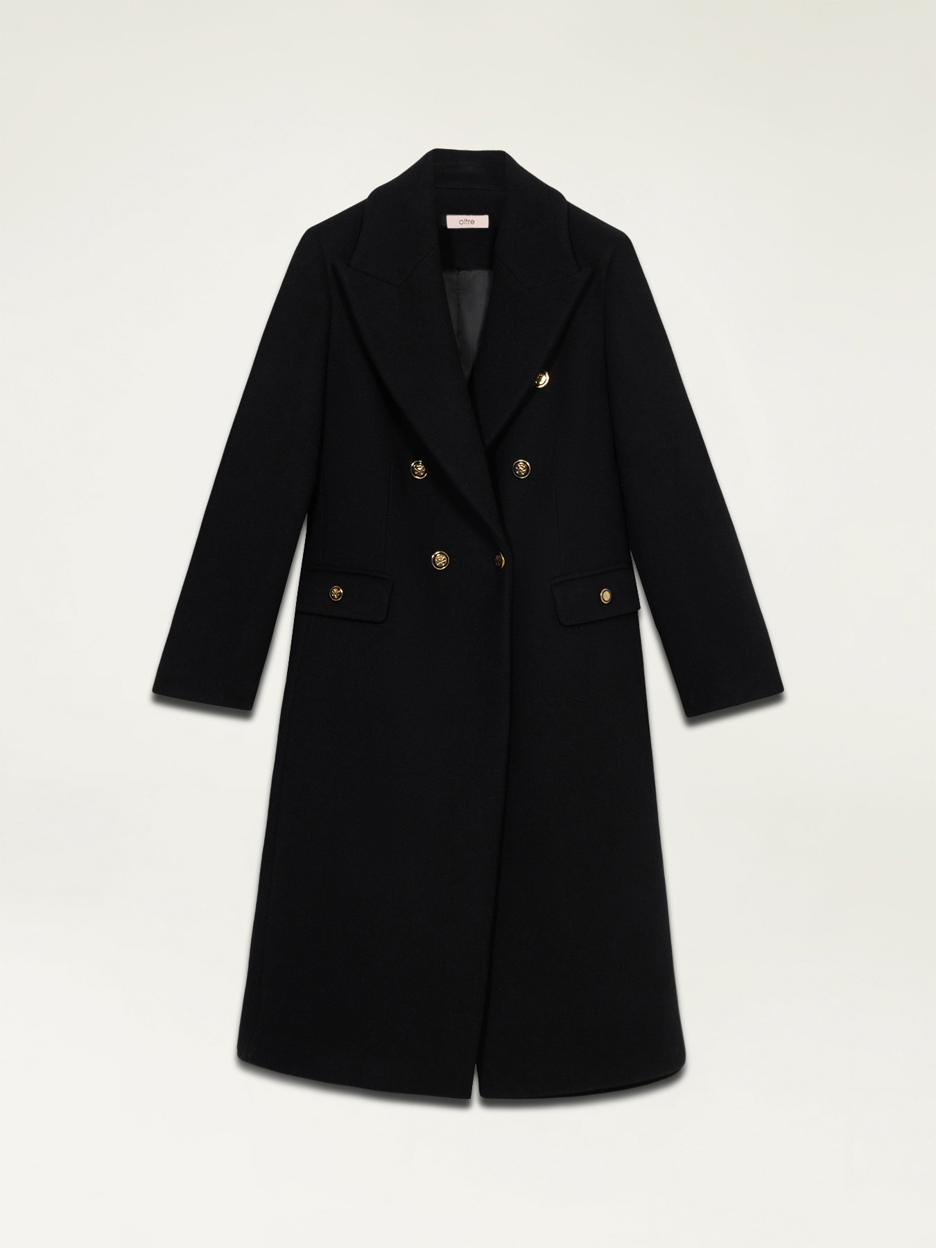 Manteau &agrave; double boutonnage en laine m&eacute;lang&eacute;e image number 4