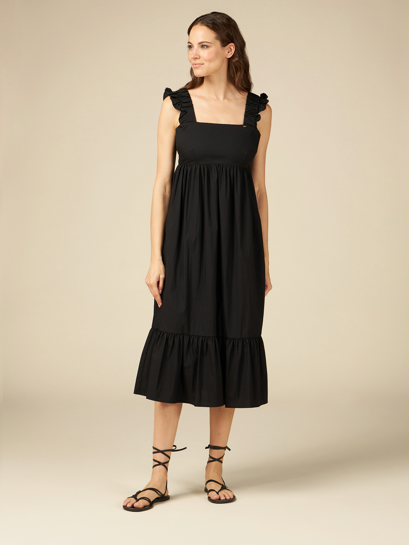 Sleeveless poplin dress image number 3