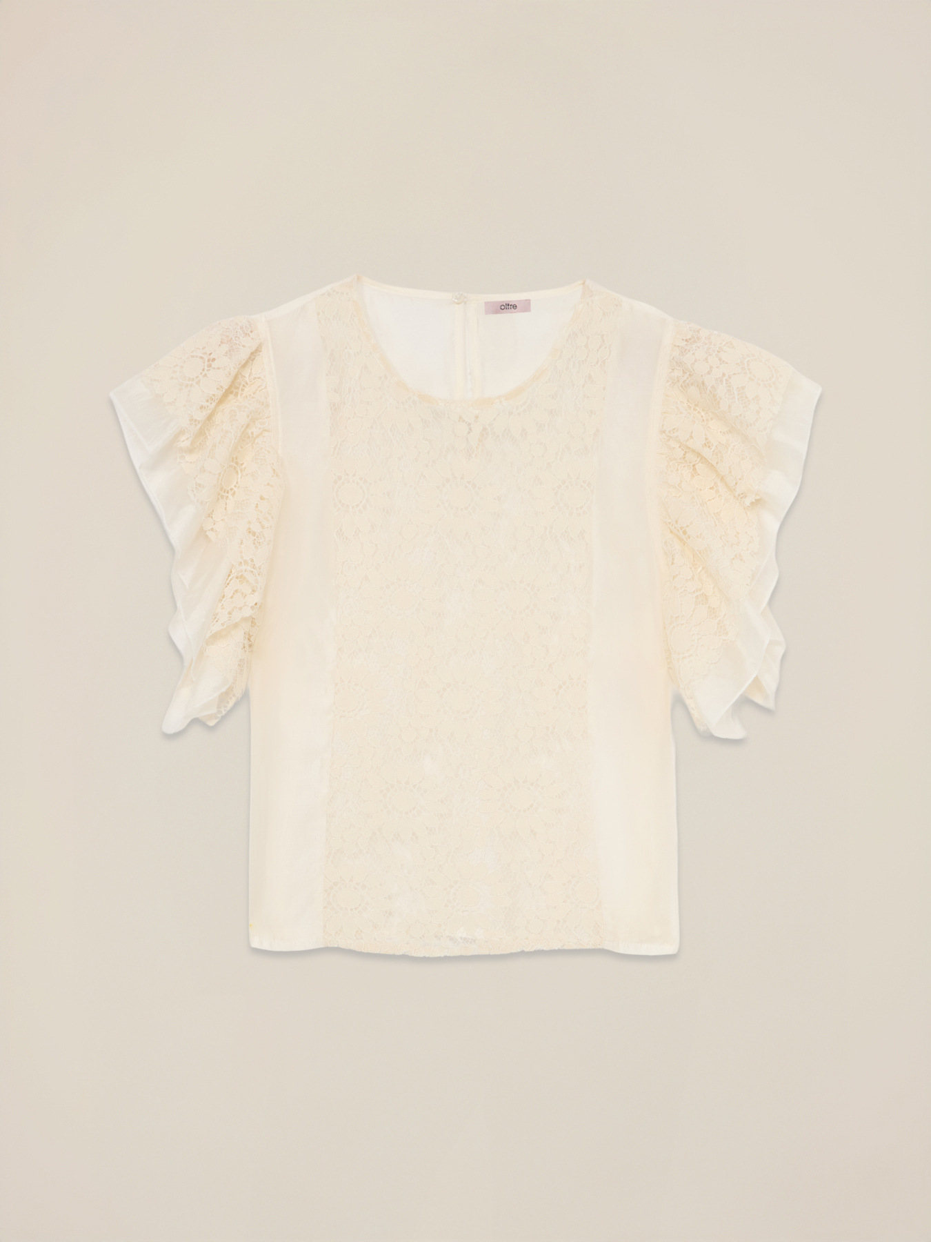 Blouse with lace inserts image number 3