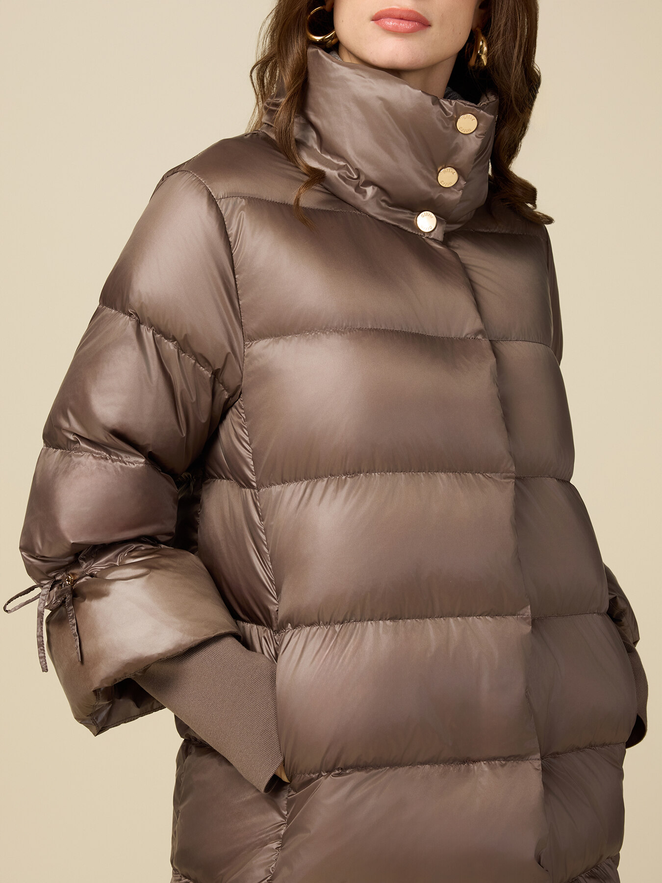 Midi genuine down jacket image number 2