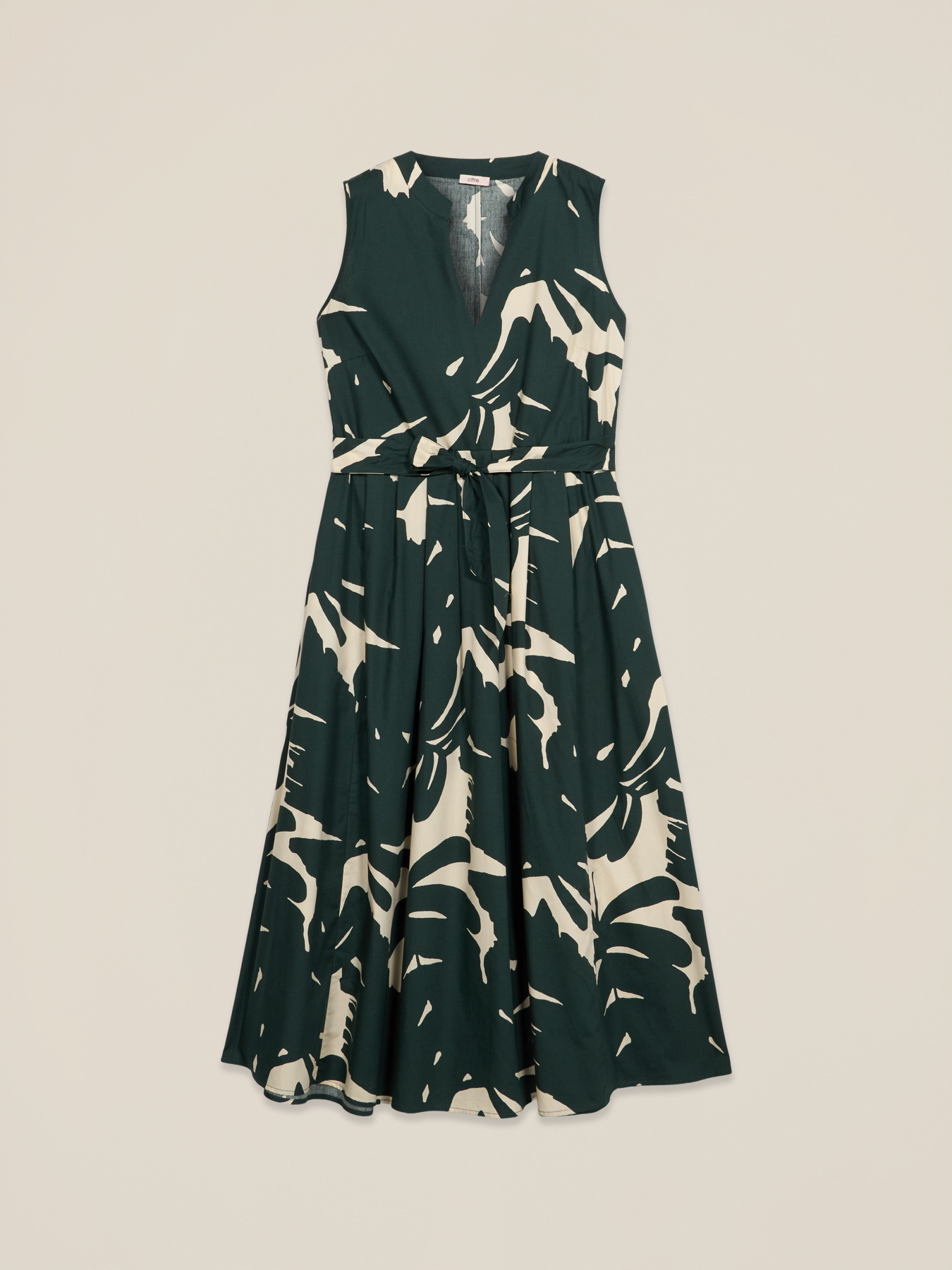Vestito svasato midi in popeline image number 3