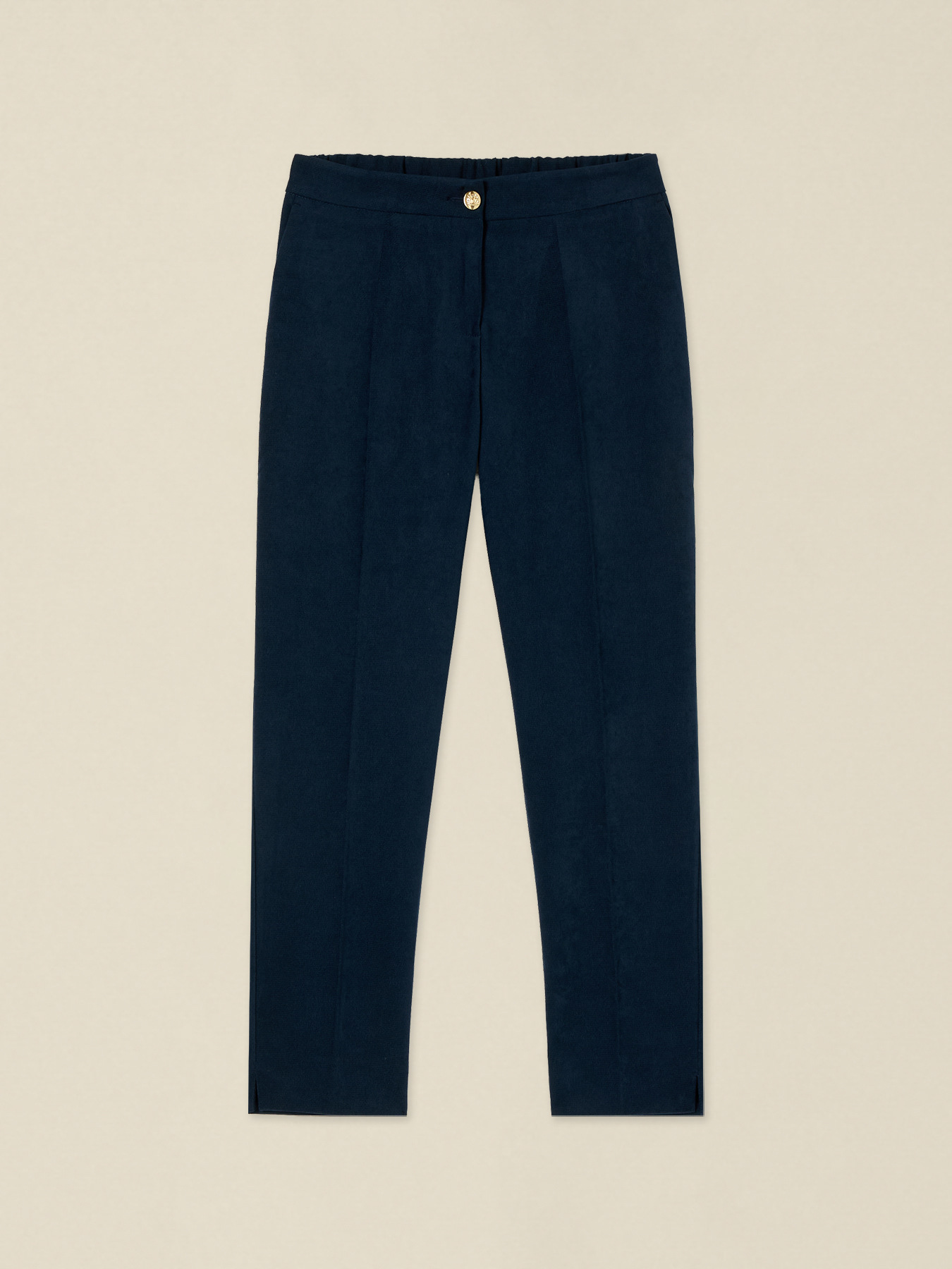 Pantalon cigarette effet velours c&ocirc;tel&eacute; image number 0