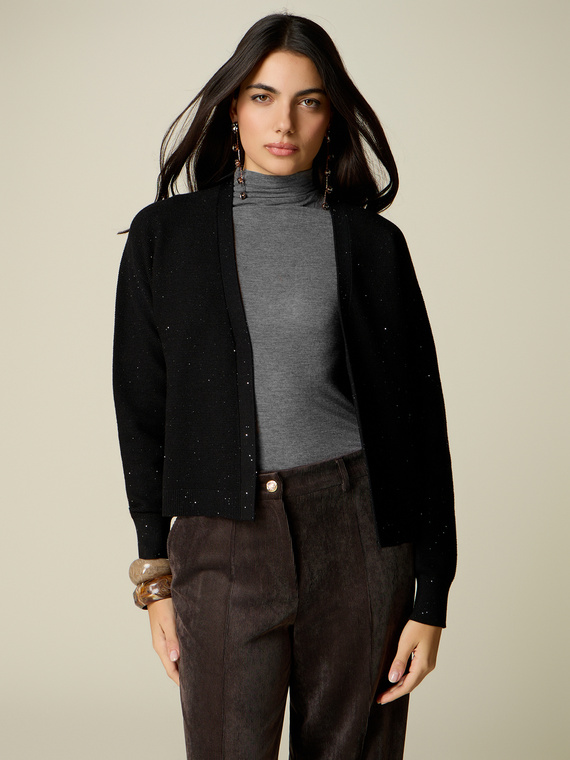 Cardigan with micro sequins
