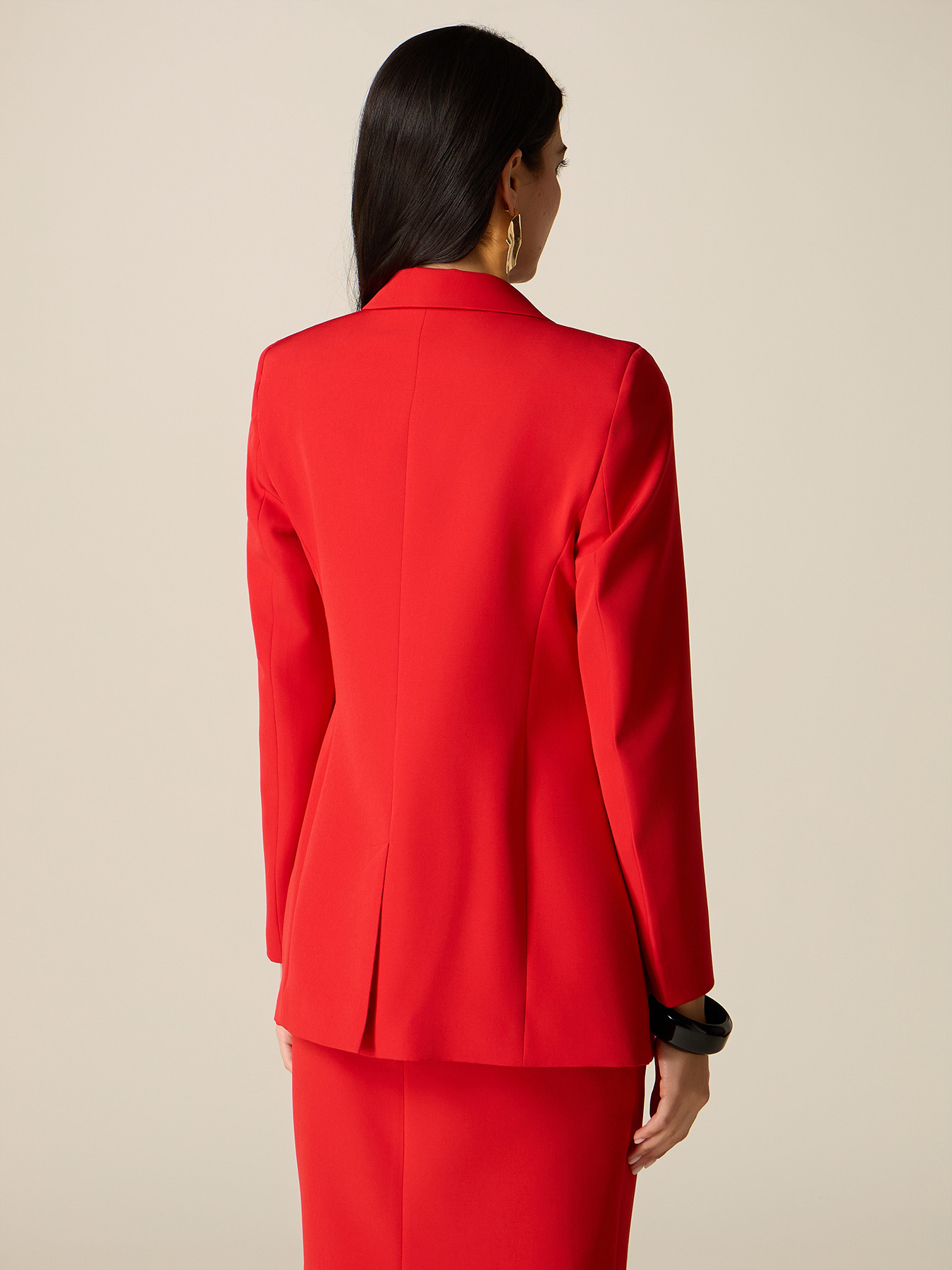 Blazer cu două r&acirc;nduri de nasturi din țesătură tehnică image number 1
