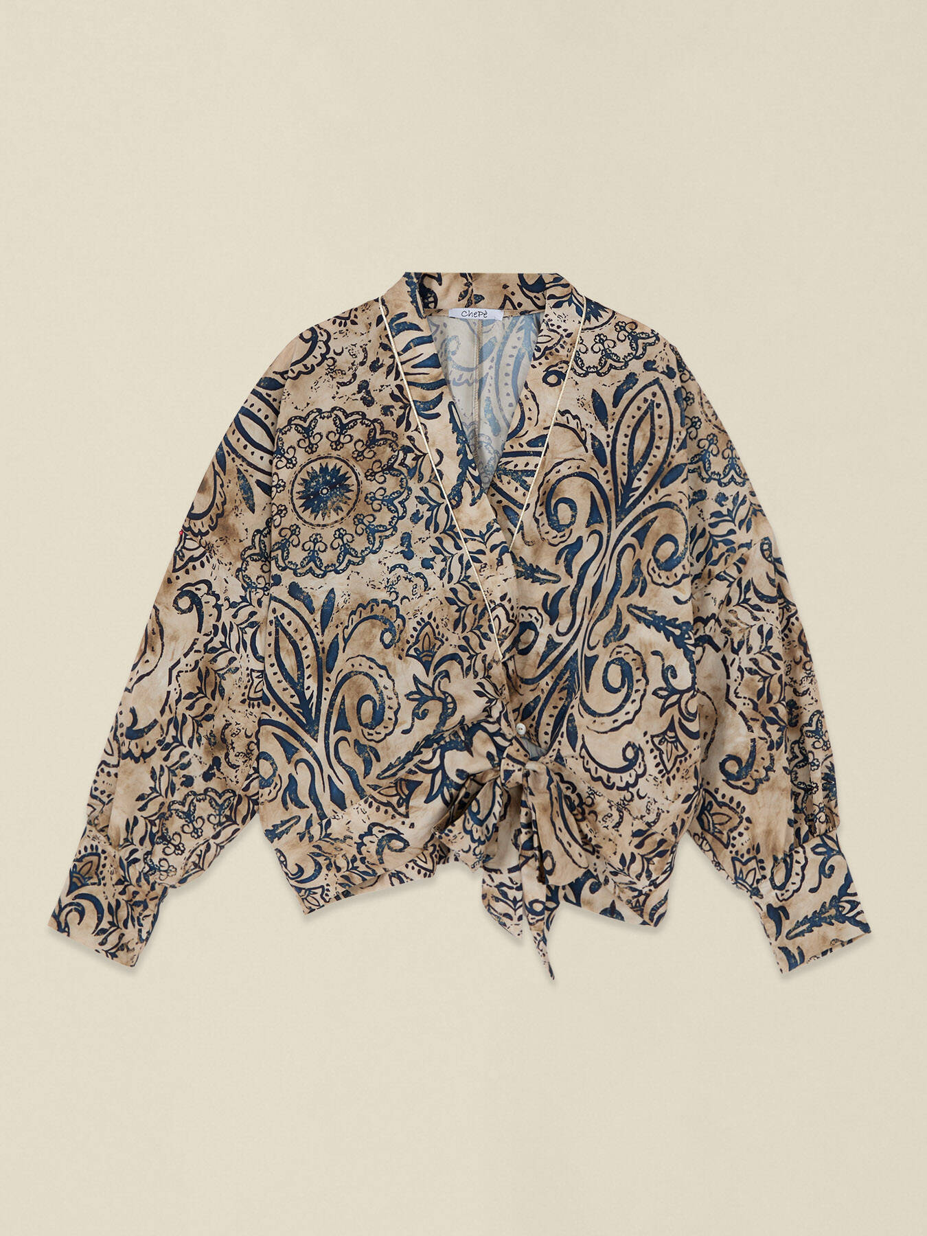 Patterned crossover blouse image number 3