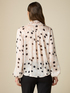 Patterned blouse with pleated scarf image number 1