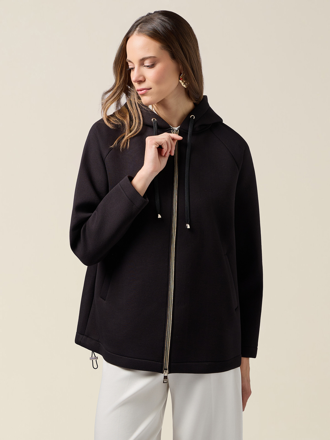 Hooded zip-up jacket image number 0