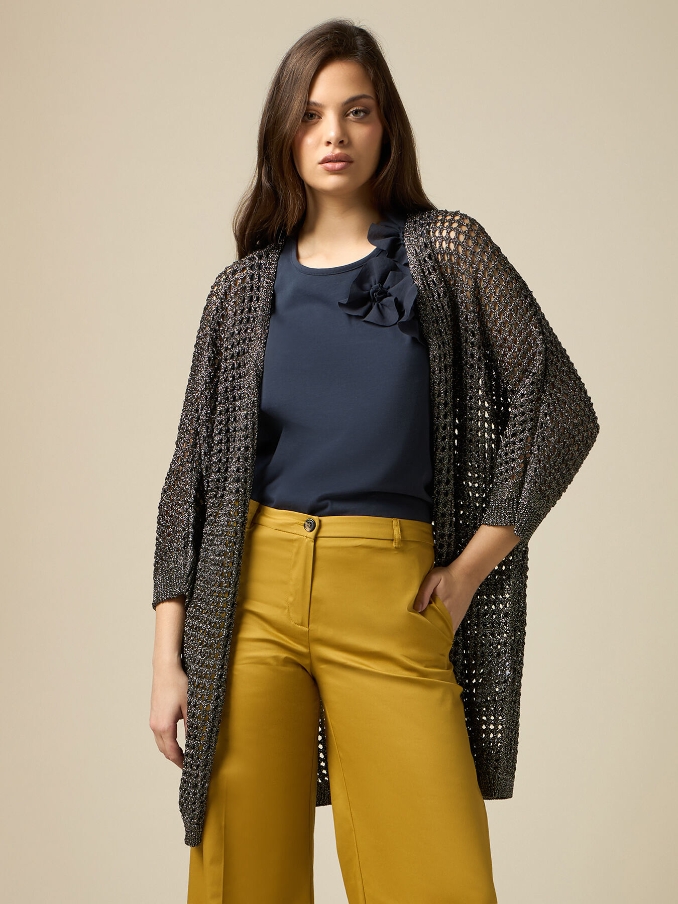 Cardigan over lurex image number 0
