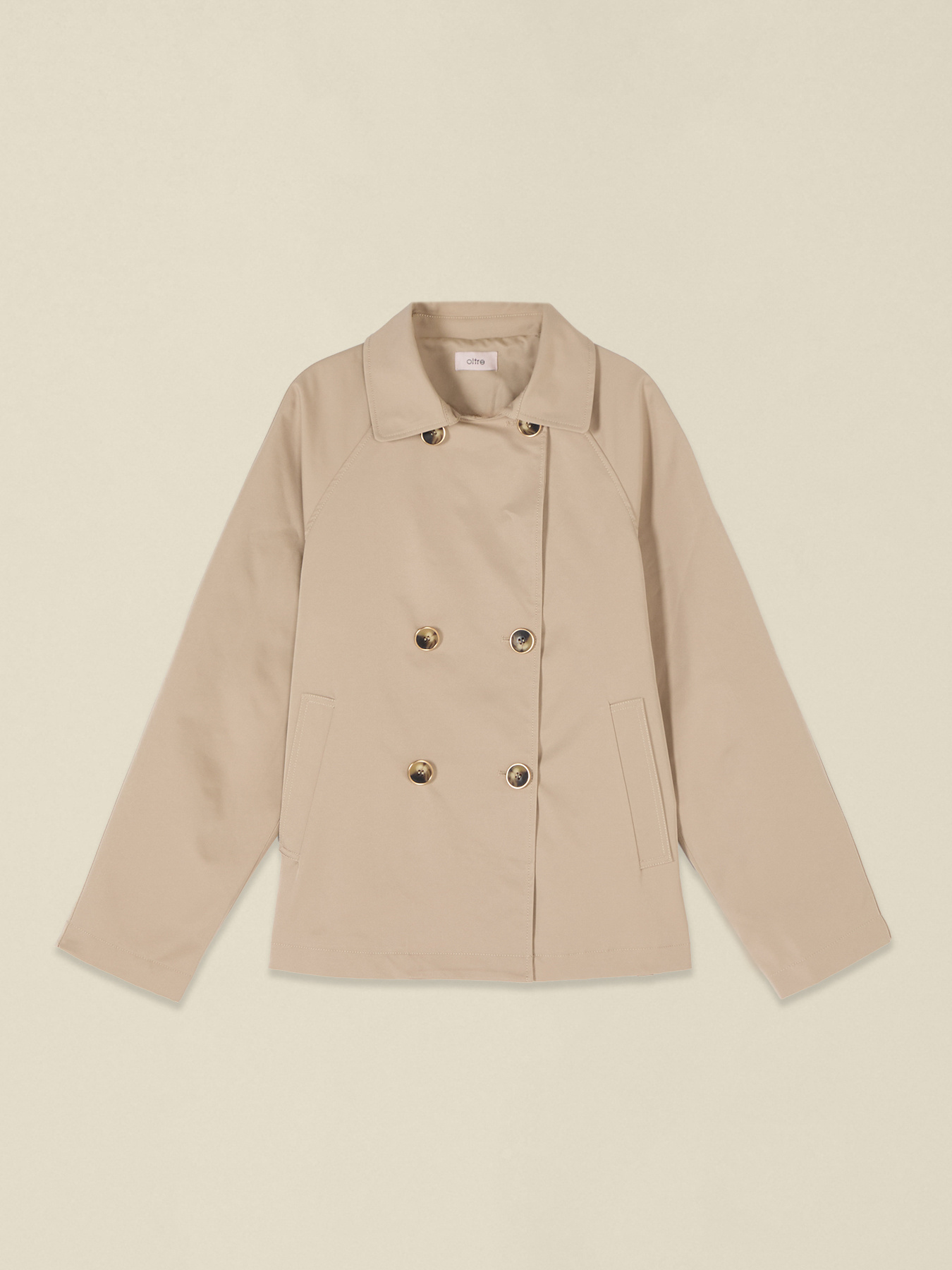 Short double-breasted trench coat image number 3