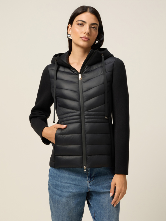 Lightweight down jacket with scuba details