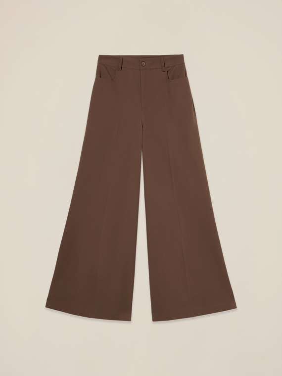 Pantaloni wide leg in twill