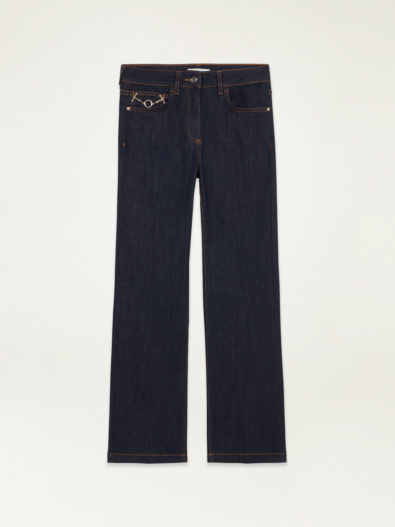 Jeans little flare Shanghai con dettaglio catena image number 4